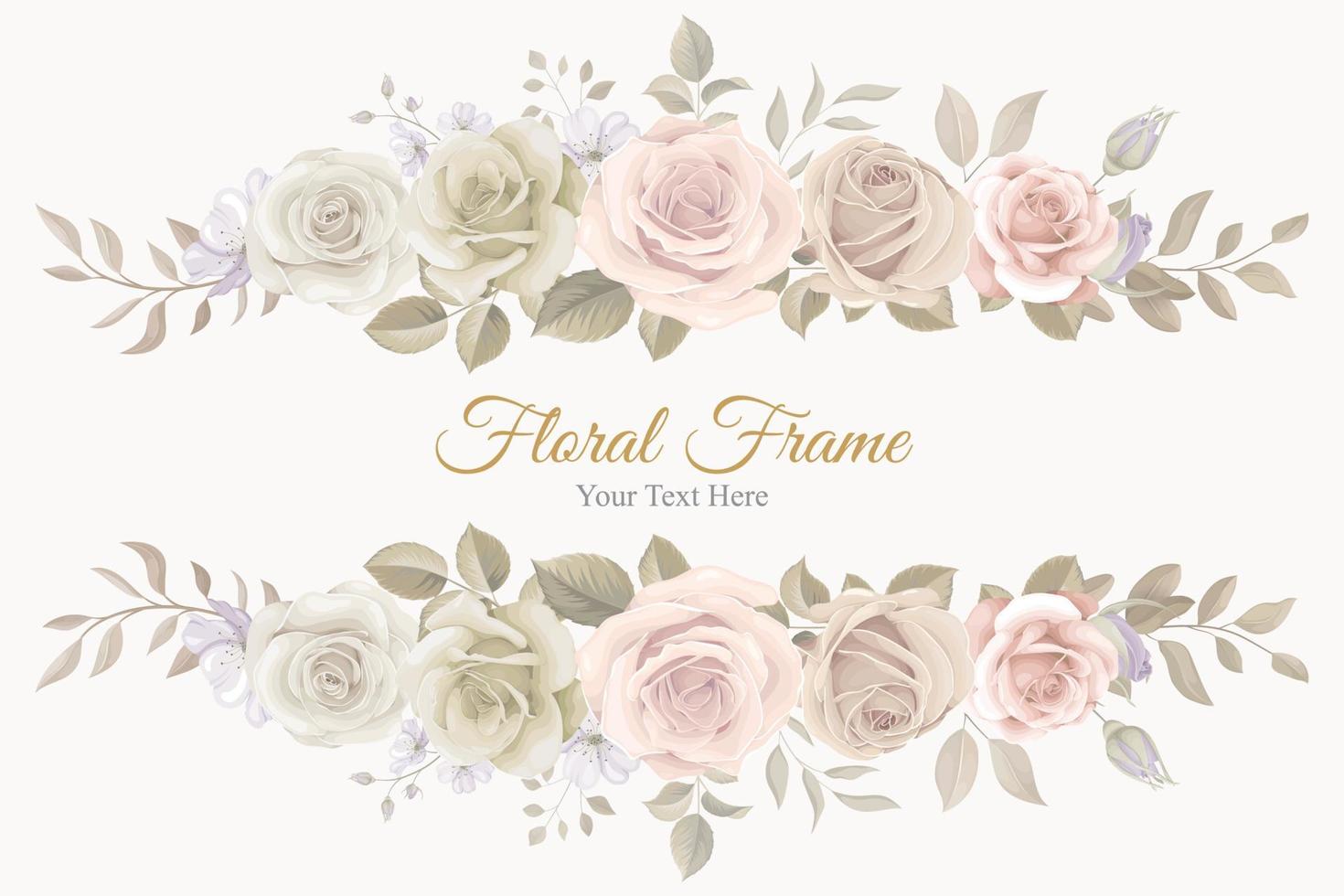 Beautiful floral frame background design vector