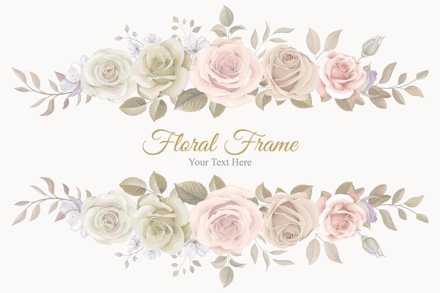 Beautiful floral frame background design vector