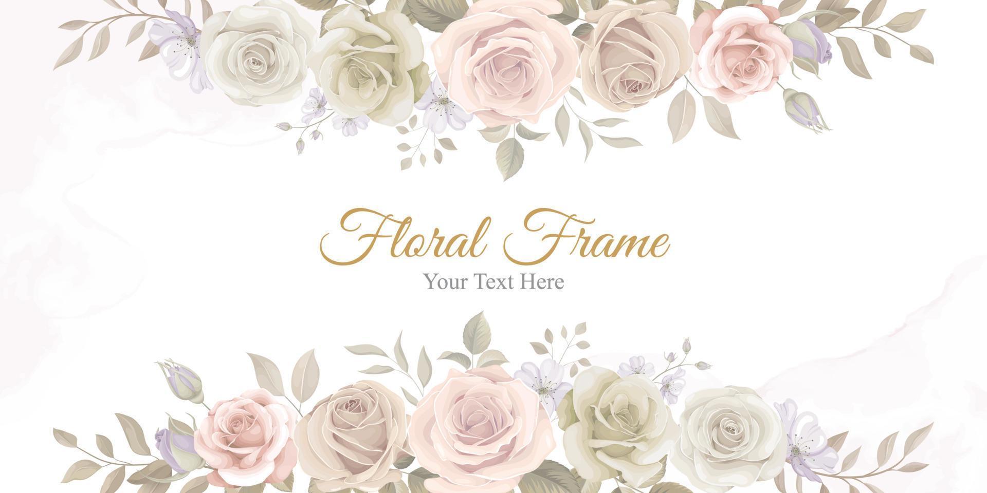 Beautiful floral frame background design vector