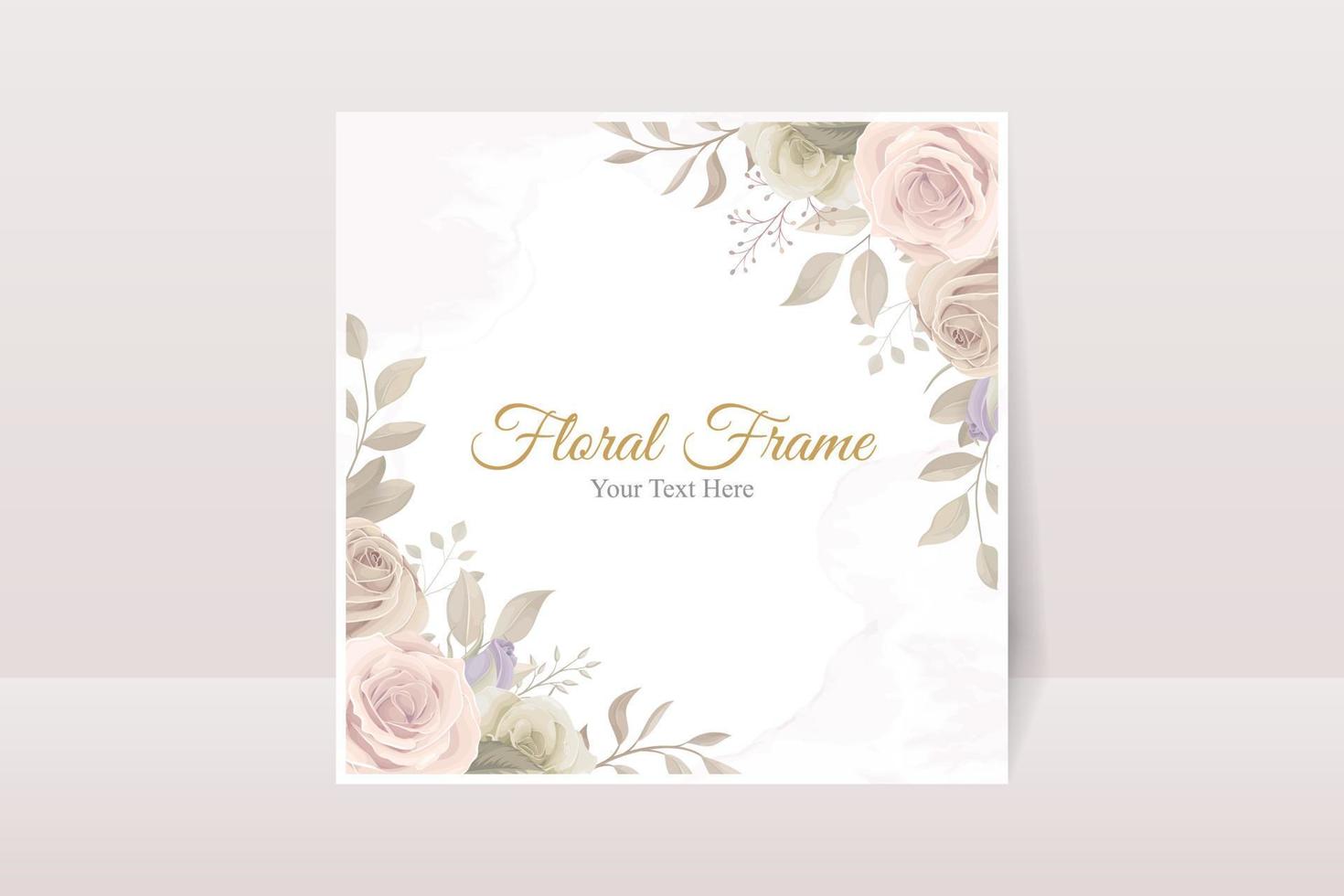 Beautiful floral frame background design vector
