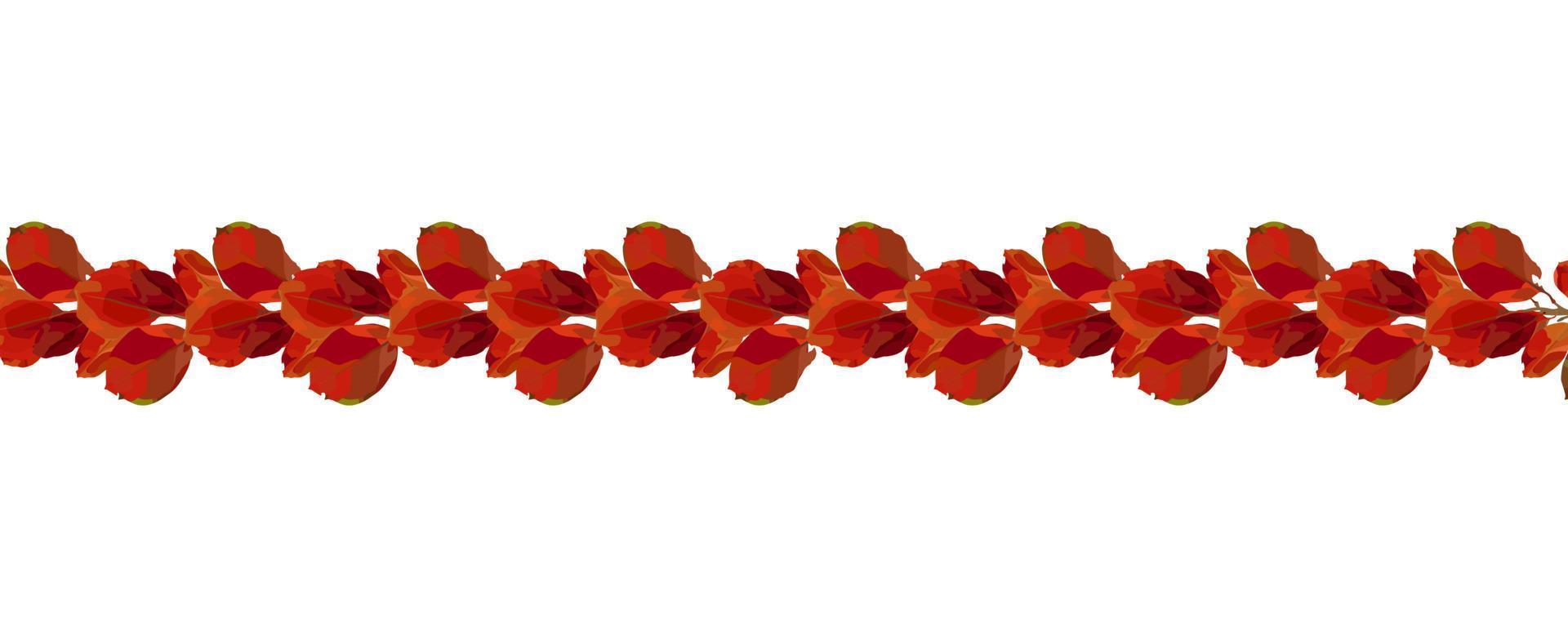 Border of autumn maple branches. Vector border for cozy autumn designs, cafes, menus, banner ad