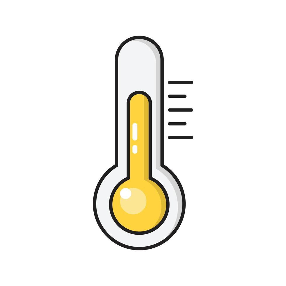Ilustración de vector de temperatura sobre un fondo transparente. símbolos de primera calidad. icono de color plano de línea vectorial para concepto y diseño gráfico.