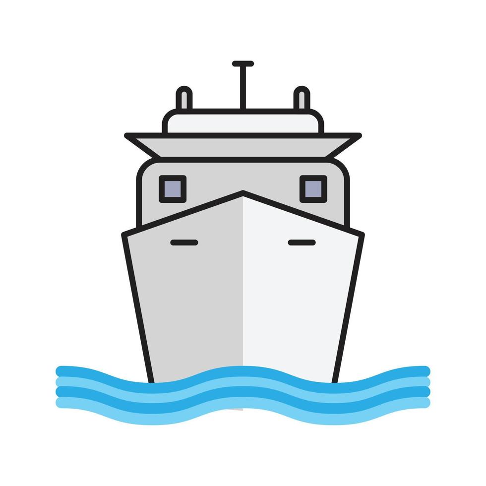 Ilustración de vector de crucero sobre un fondo transparente. símbolos de primera calidad. icono de color plano de línea vectorial para concepto y diseño gráfico.