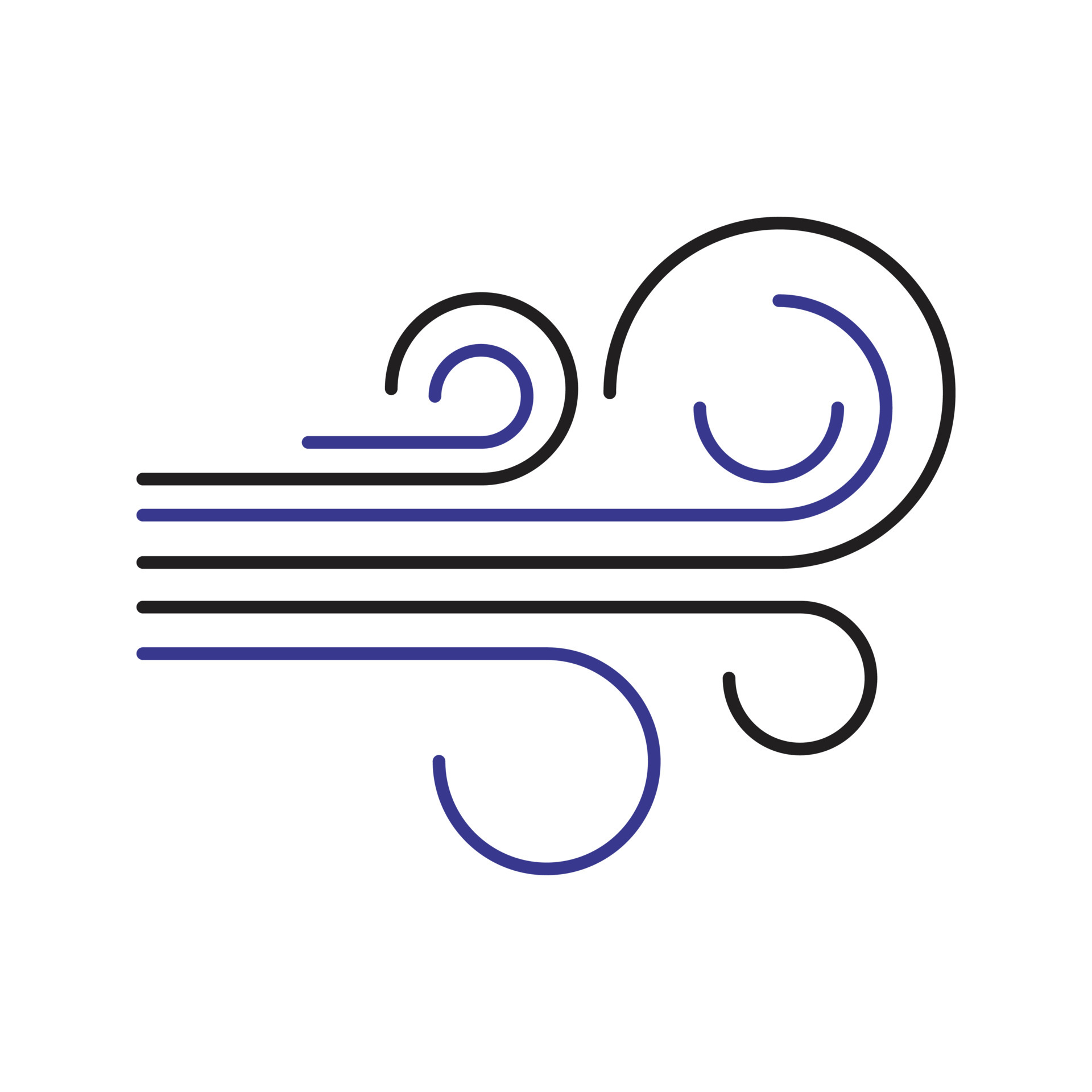 wind Vector illustration on a transparent background. Premium quality symbols. Vector Line Flat