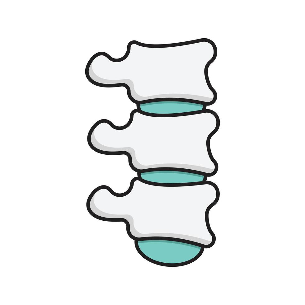 Ilustración de vector de columna vertebral sobre un fondo transparente. símbolos de primera calidad. icono de color plano de línea vectorial para concepto y diseño gráfico.