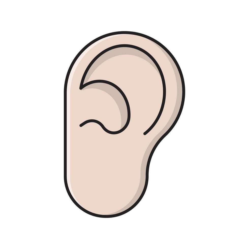 ear Vector illustration on a transparent background. Premium quality symbols. Vector Line Flat color  icon for concept and graphic design.