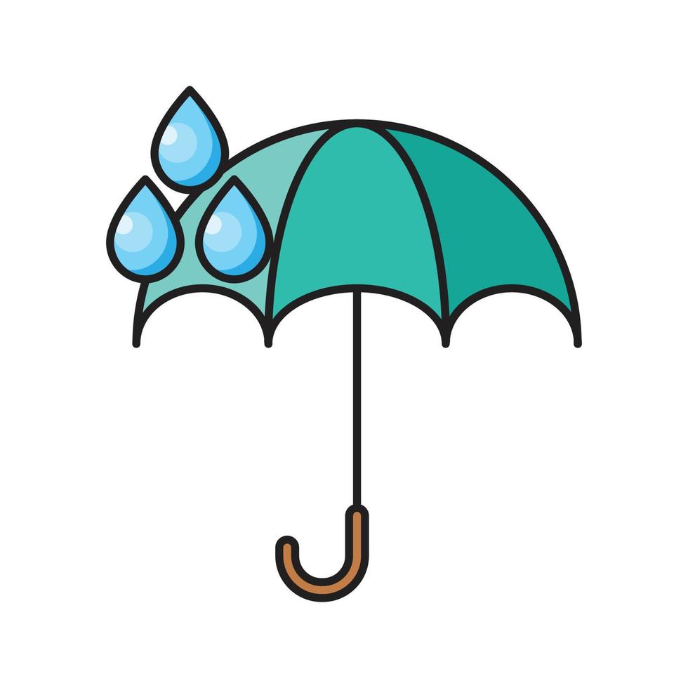 umbrella  Vector illustration on a transparent background. Premium quality symbols. Vector Line Flat color  icon for concept and graphic design.