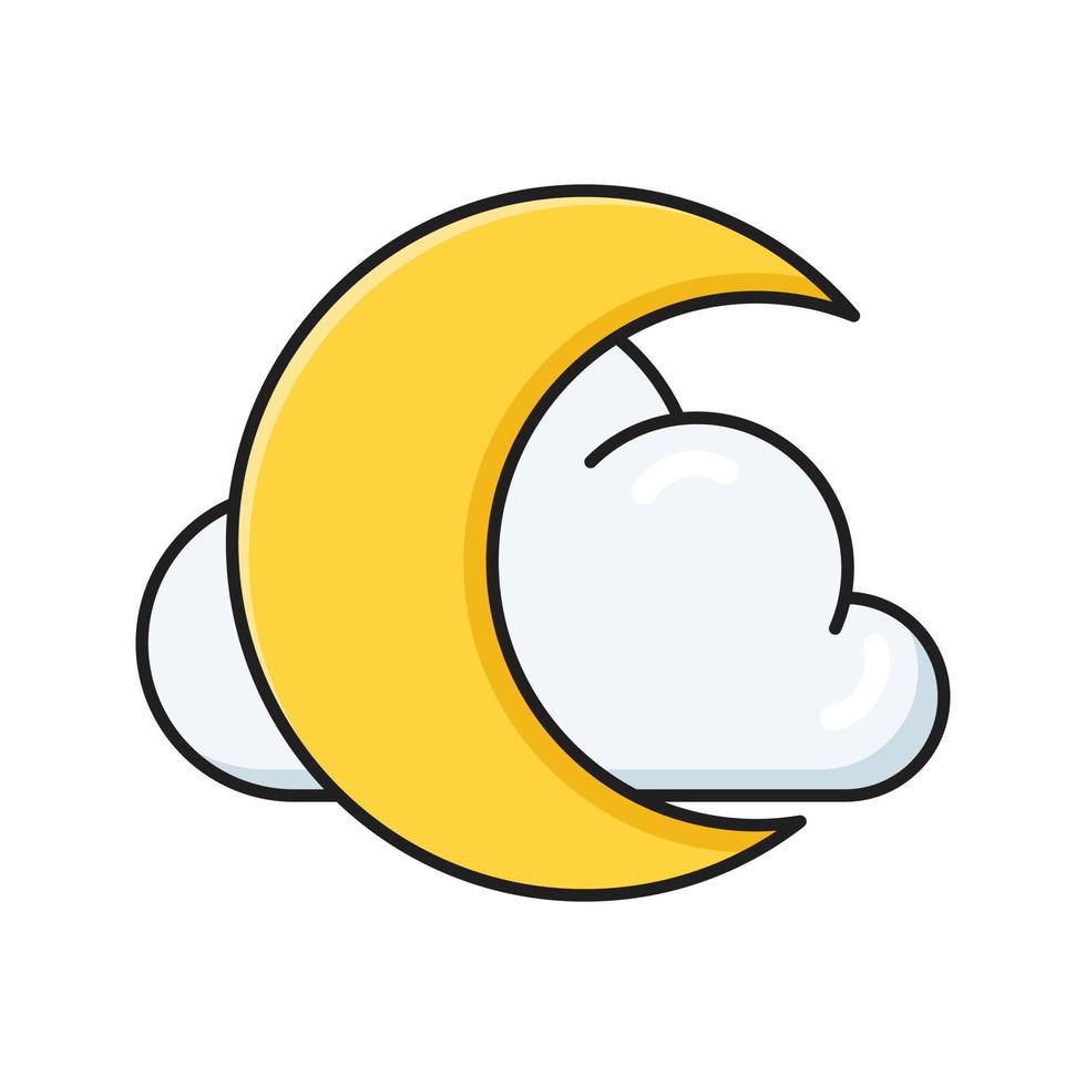 moon cloud Vector illustration on a transparent background. Premium