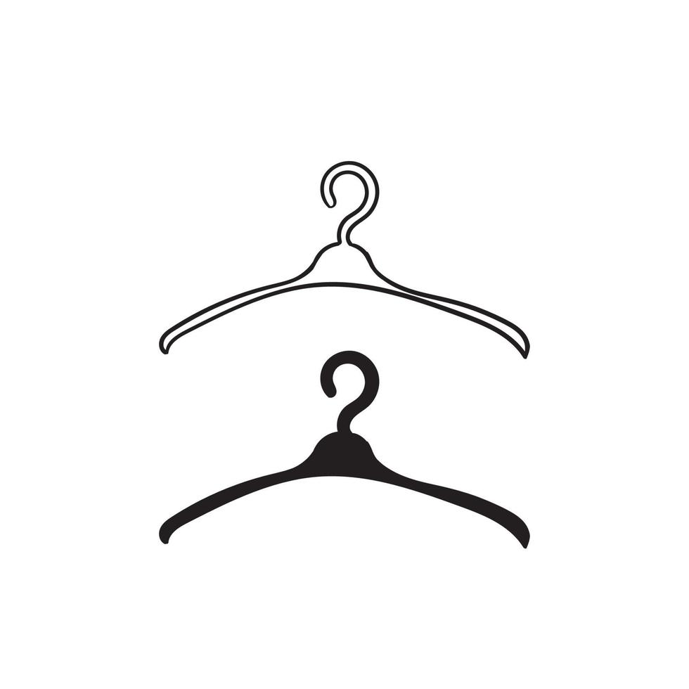 hand drawn doodle Clothes hanger. Hanger icon vector isolated on white background