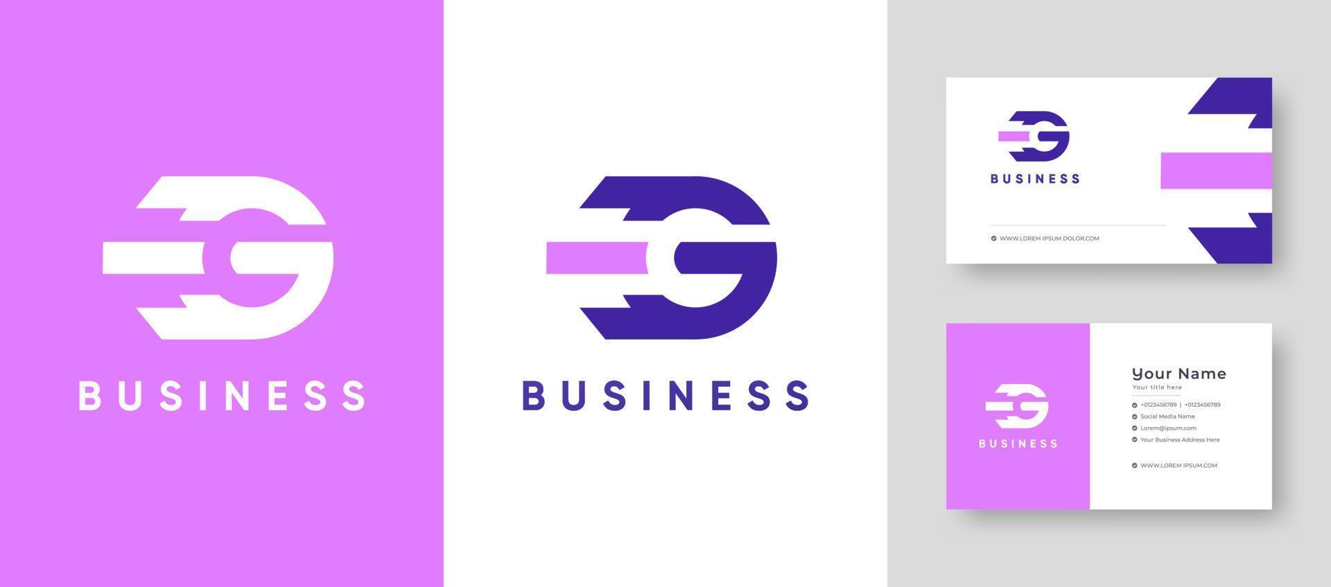 Initial Letter G Company business Logo with Business Card Design Fresh or Clean Editable Template vector