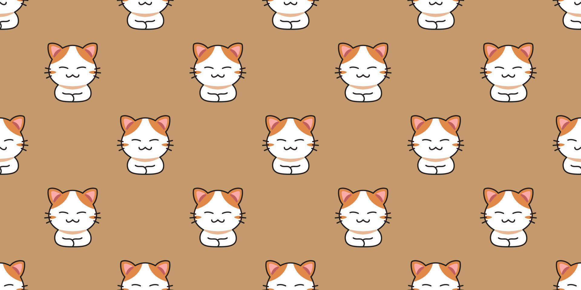 Cartoon character cat seamless pattern background vector