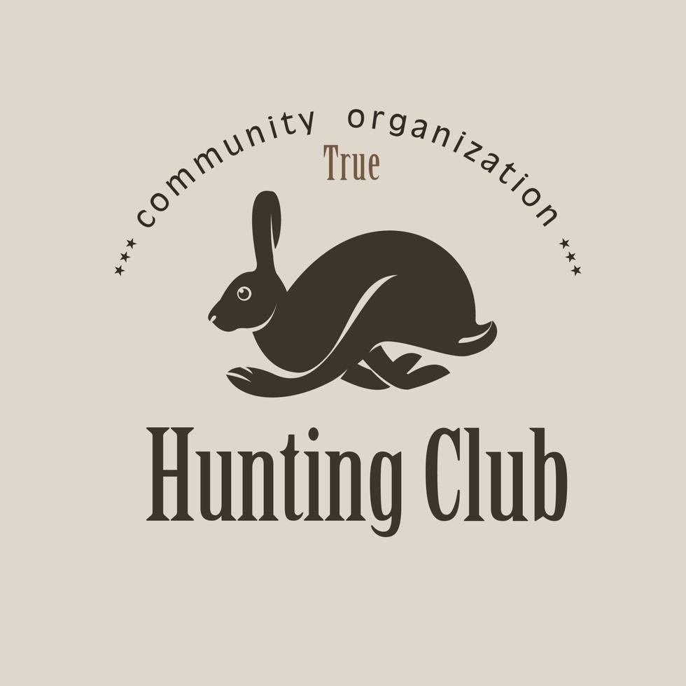 Hare, rabbit. A hunting club. Vector logo, emblem.