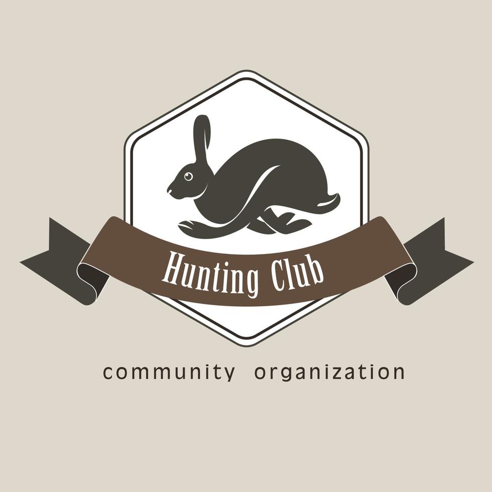 Hare, rabbit. A hunting club. Vector logo, emblem.