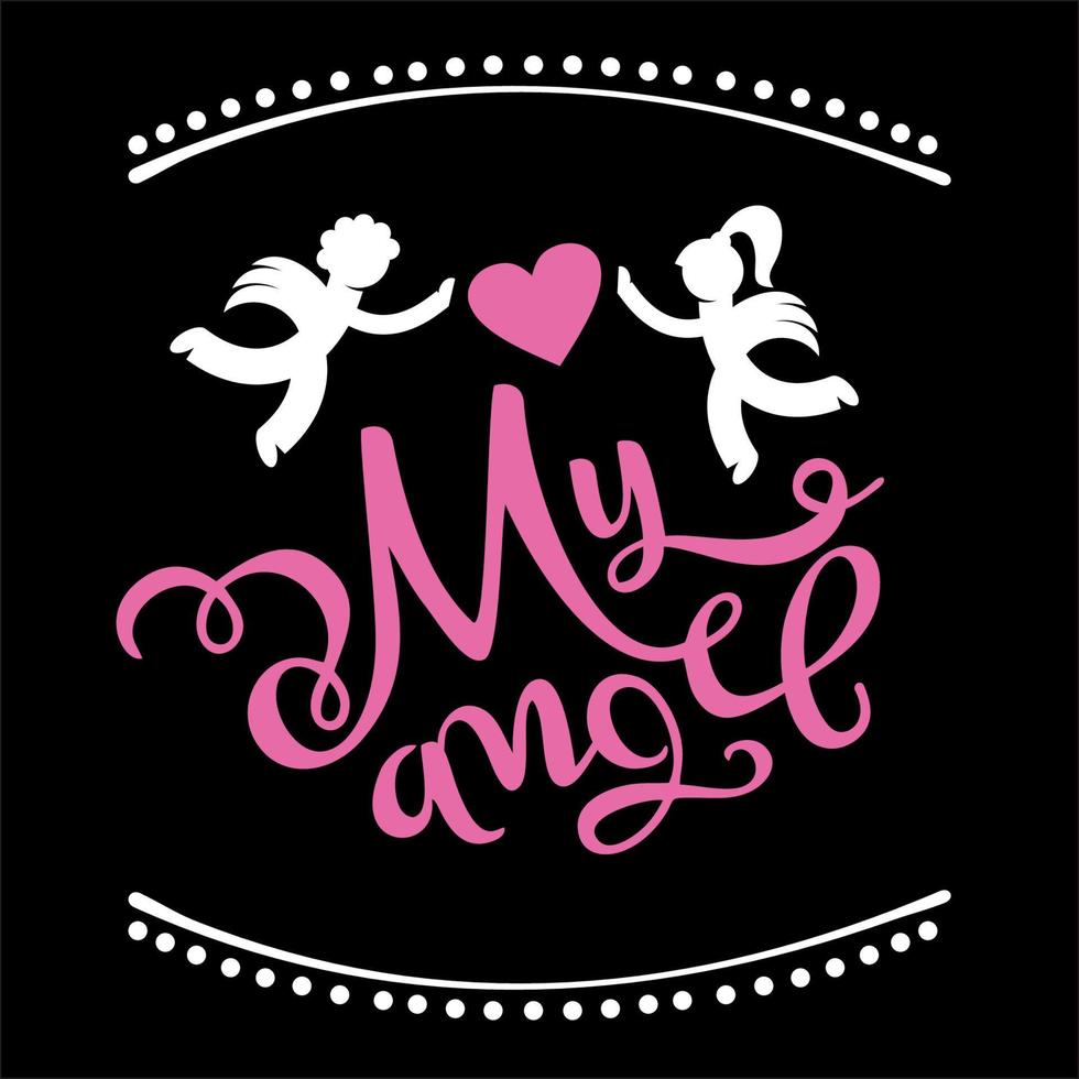 Two cupids in love. vector