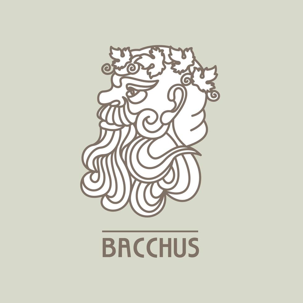 Baco. el dios del vino. logotipo vectorial. vector