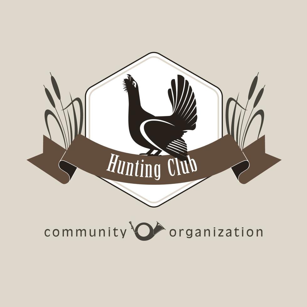 Vector hunt club logo with  black grouse