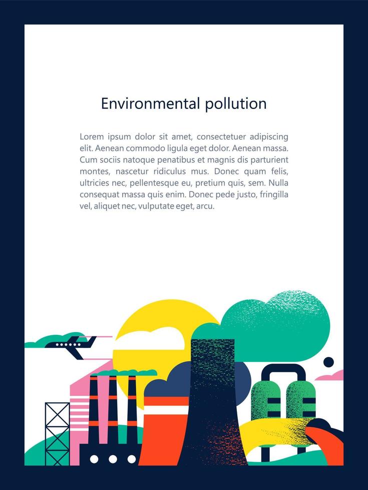 Pollution of the environment by harmful emissions into the atmosphere and water. Vector illustration 03.jpg