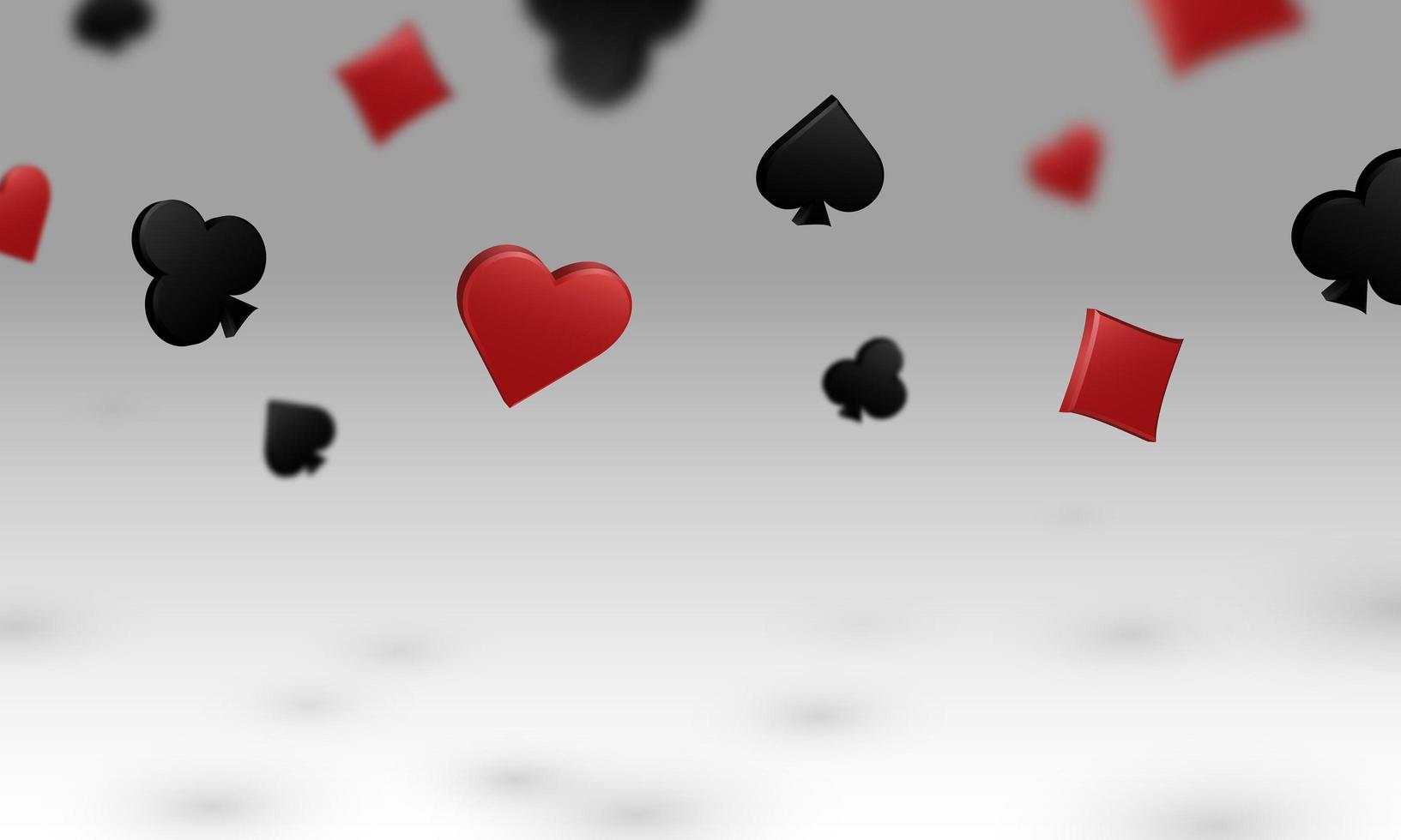 todos los palos de naipes caen proyectando una sombra sobre fondo blanco. ilustración vectorial para juegos de casino, póquer y cartas. vector