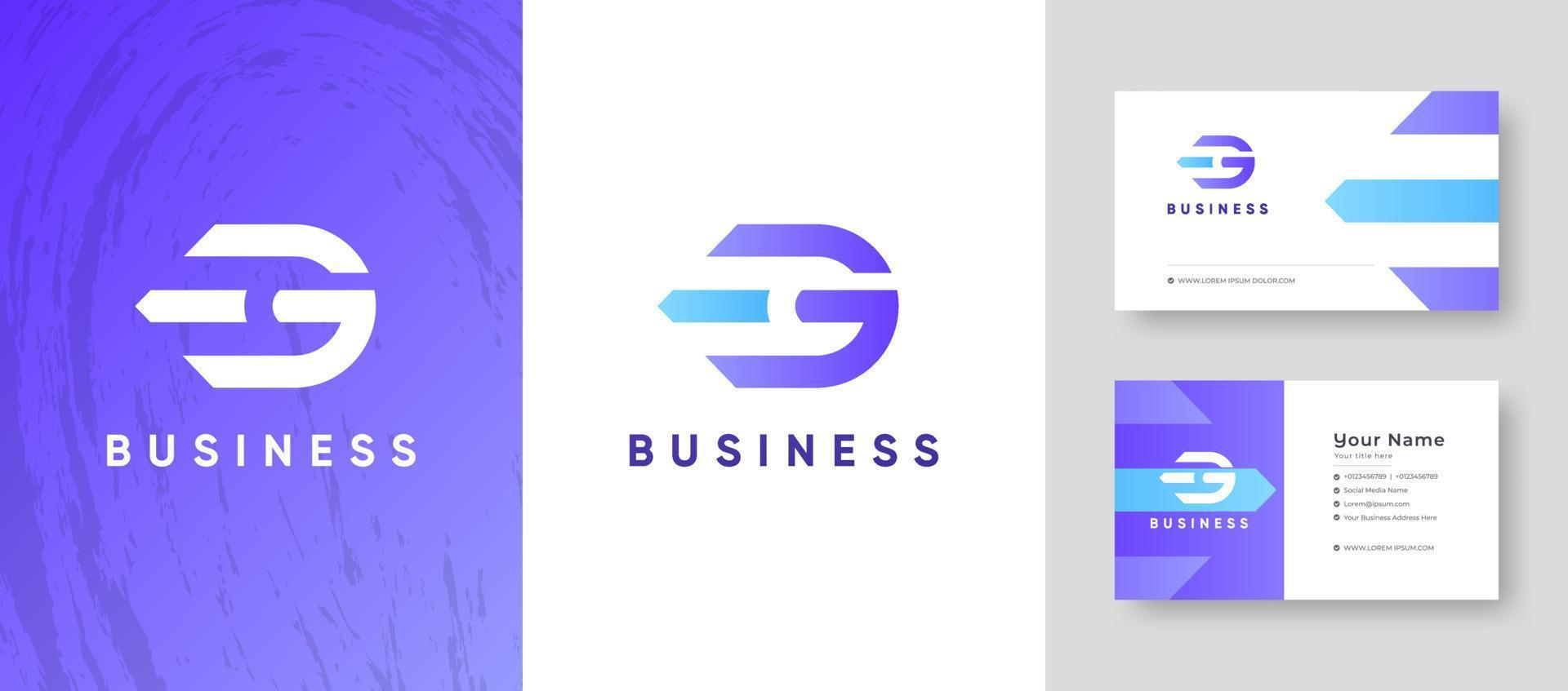 Initial Letter G Company business Logo with Business Card Design Fresh or Clean Editable Template vector