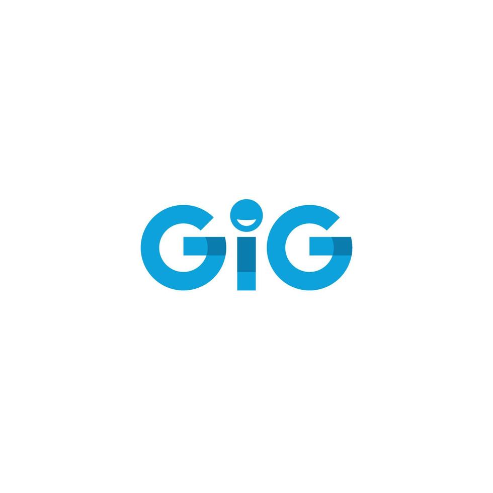 Gig and Happy People logo or wordmark design vector