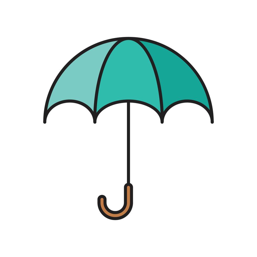 umbrella  Vector illustration on a transparent background. Premium quality symbols. Vector Line Flat color  icon for concept and graphic design.