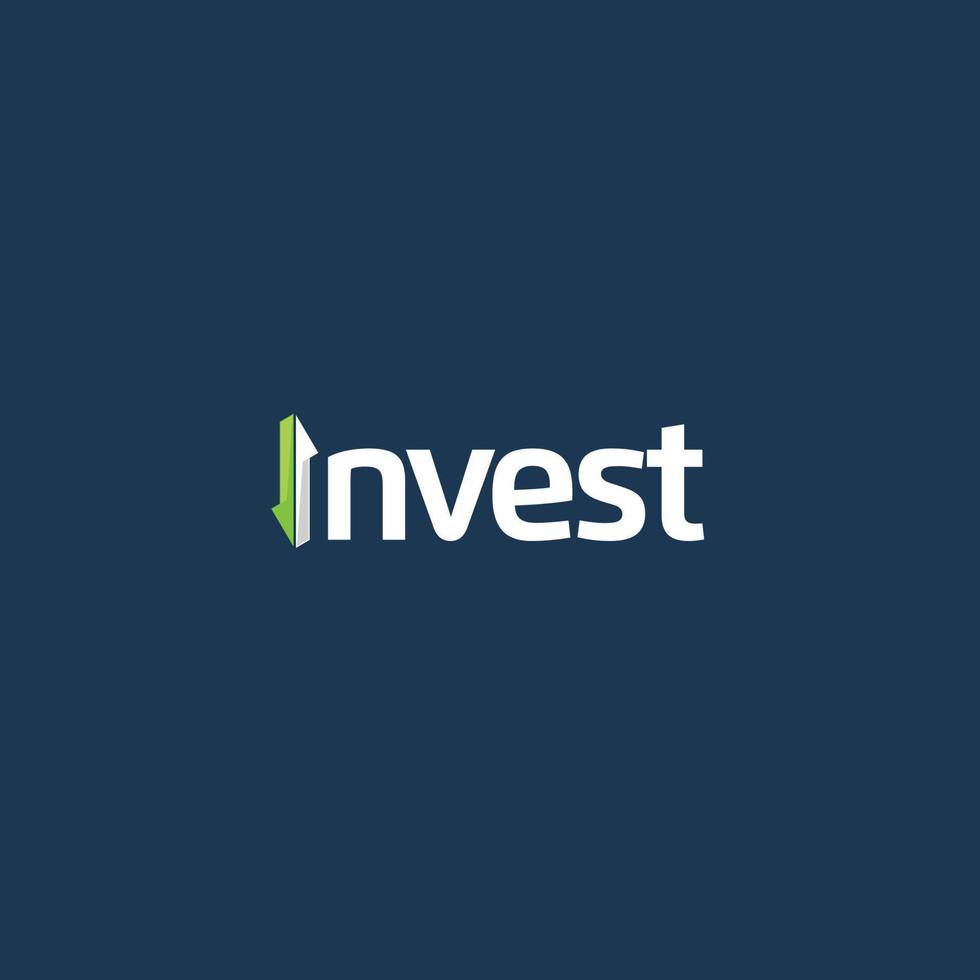 Invest logo or wordmark design vector