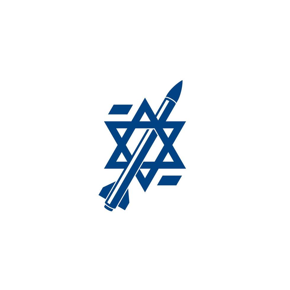 Israel cúpula de hierro o diseño de logotipo o icono de misiles vector