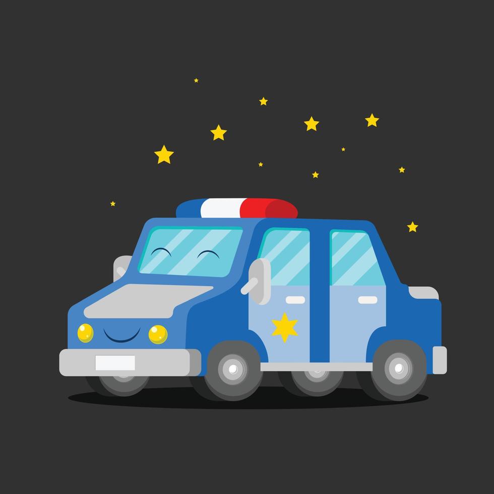 The police car design with the sparkling around it vector