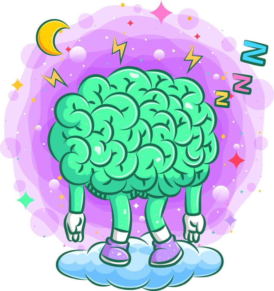 Stress brain illustration under the pressure vector