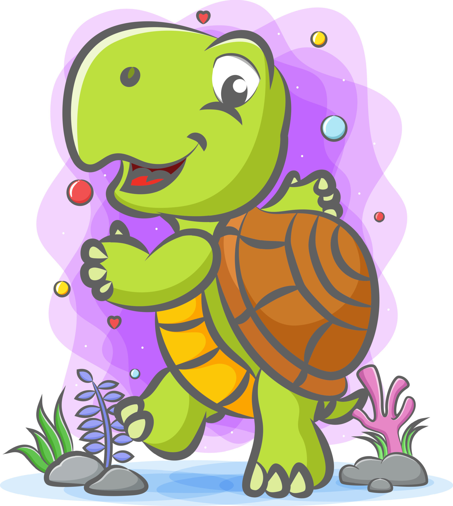 The turtle dancing under the water with the happy face 4857474 Vector Art at Vecteezy The turtle dancing under the water with the happy face 4857474 Vector Art at Vecteezy