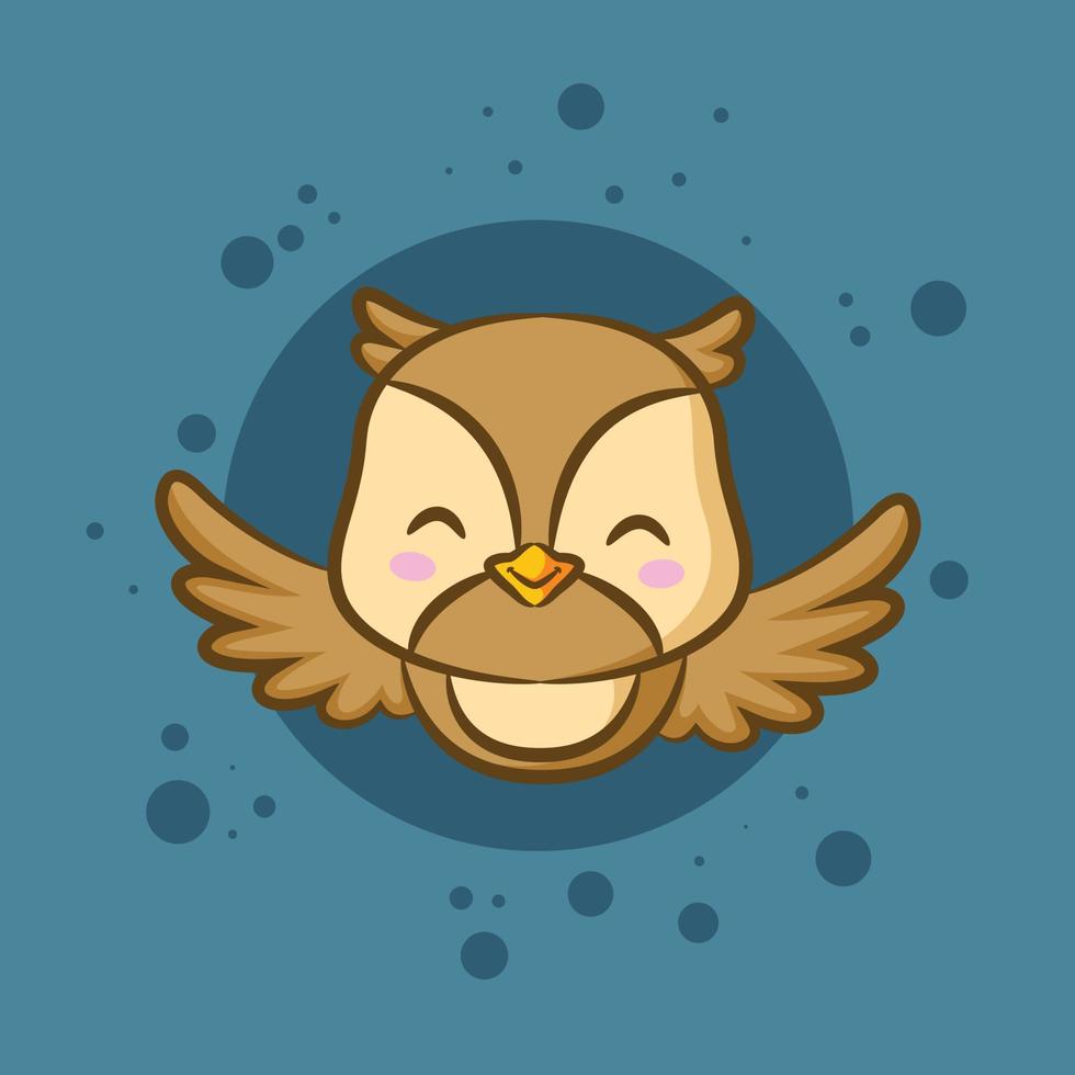 The beautiful owl with the brown color is posing with the fly pose vector