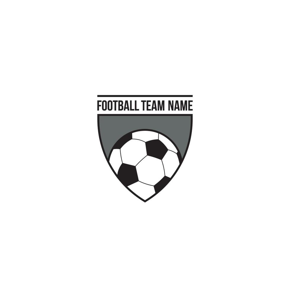 diseño de logotipo de balón y escudo de fútbol vector