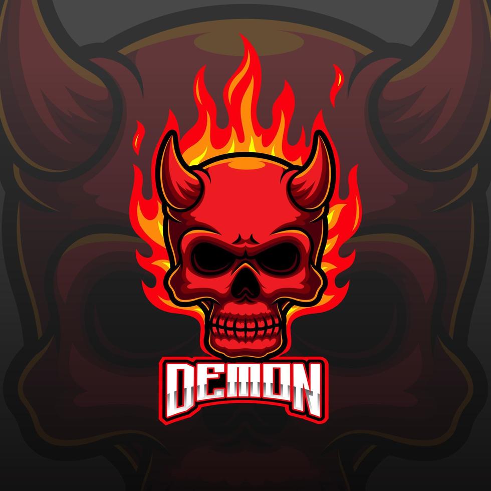 Devil head e sport mascot logo vector