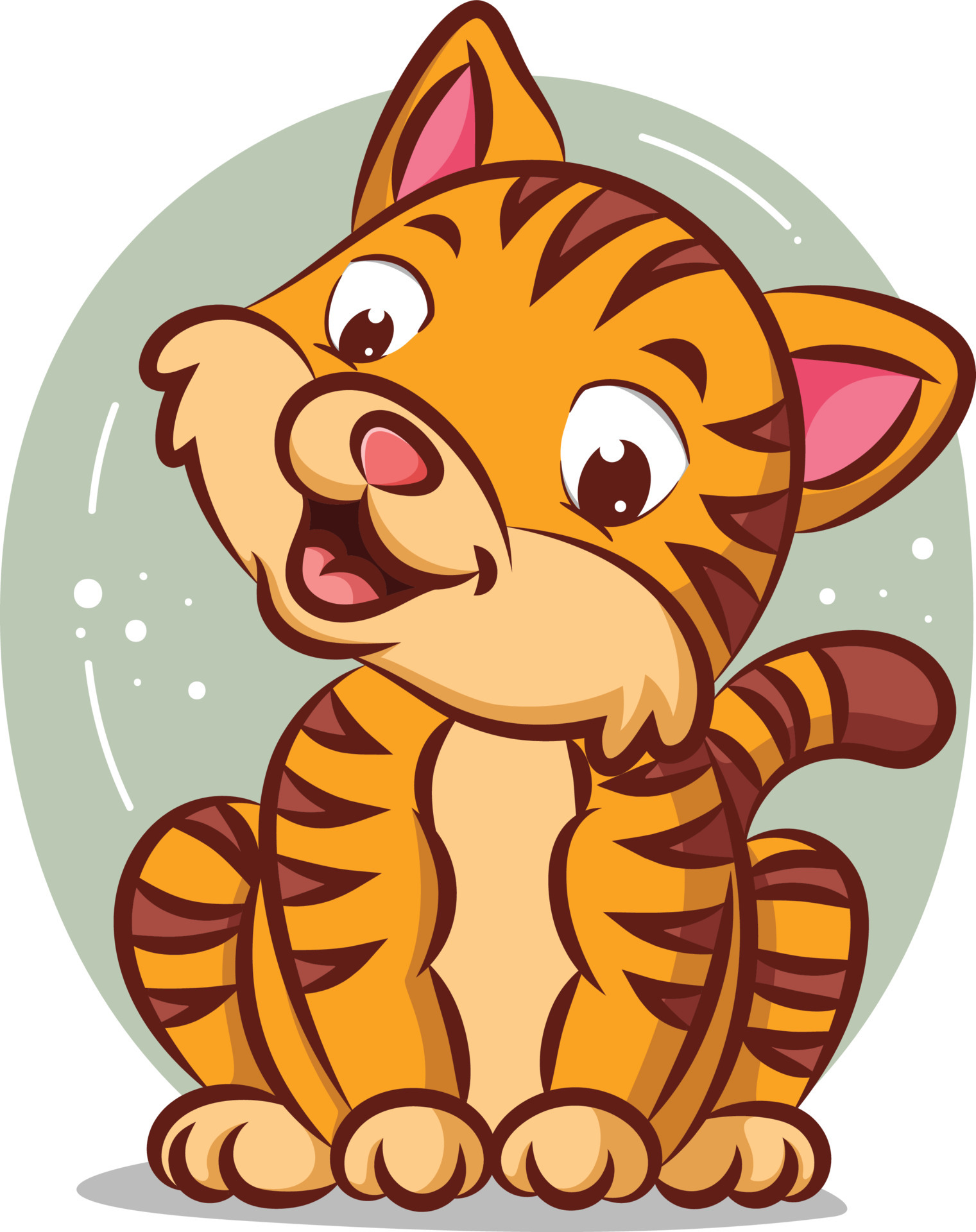 The cat with the tiger pattern is sitting with the big smile 4857583 Vector  Art at Vecteezy