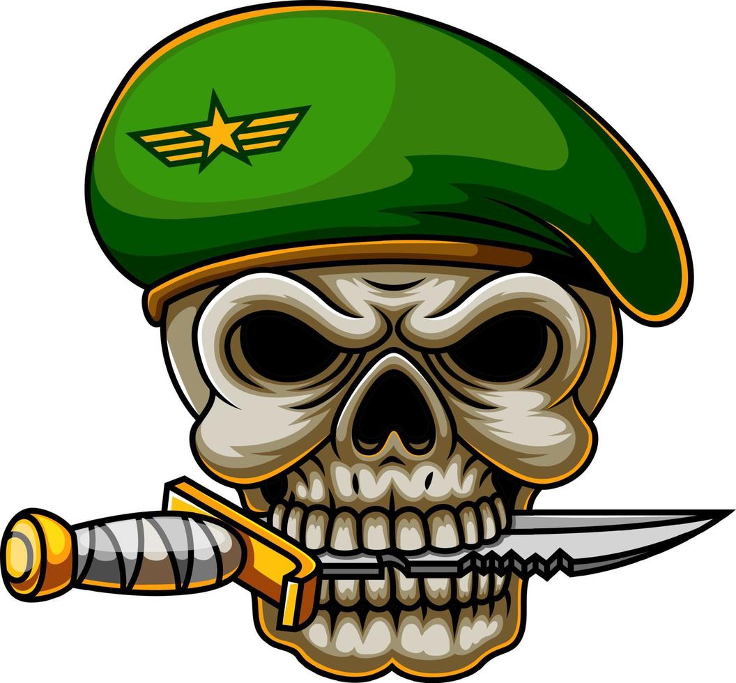 Military commando skull army vector