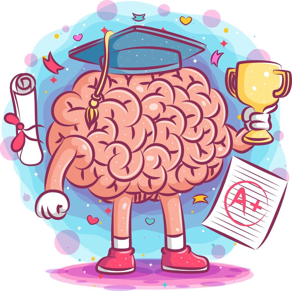 Graduation of the brain illustration vector