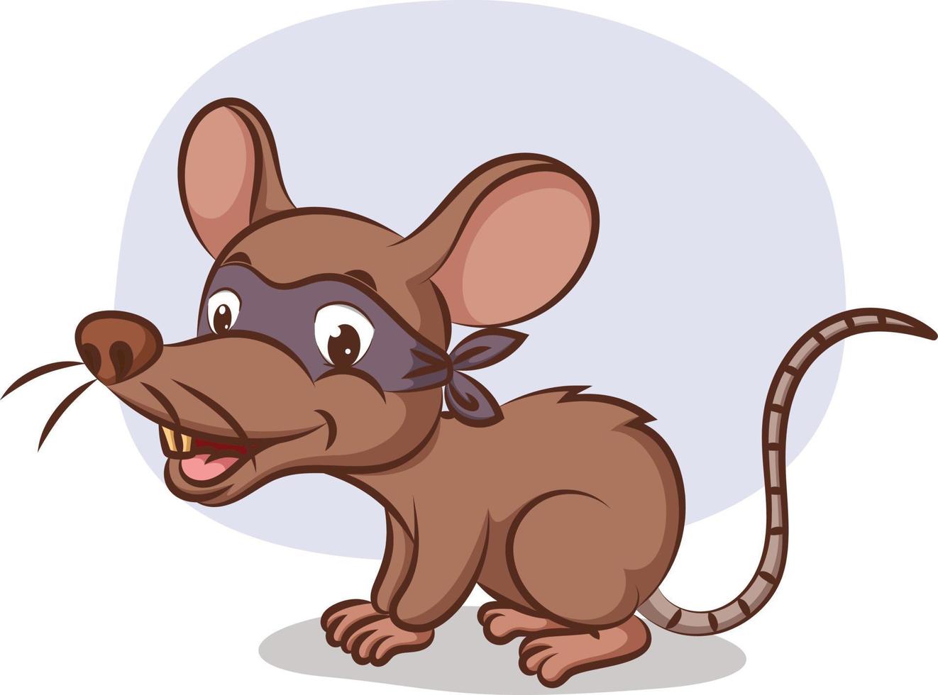 The little thief mouse is using the black mask to cover his face vector