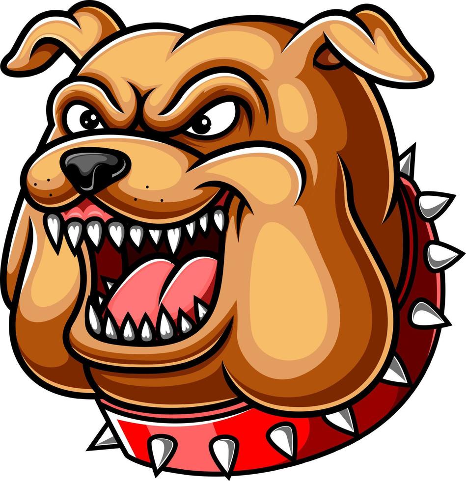 Angry head mascot of bulldog vector