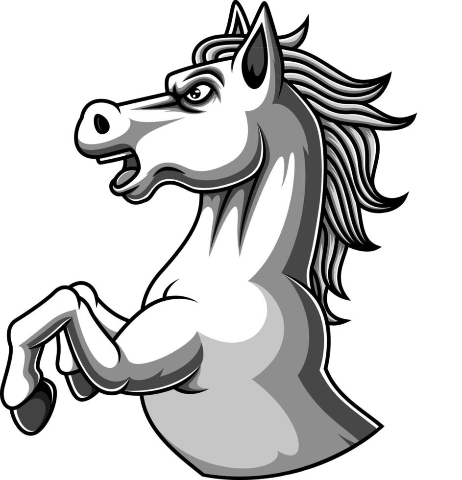 White horse mascot logo design vector