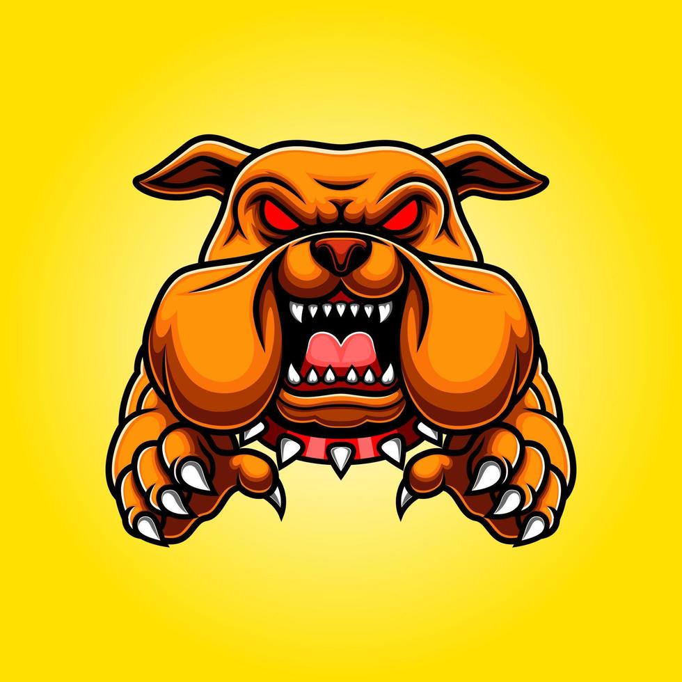 Angry Bulldog Mascot Body with Paws and Claws vector