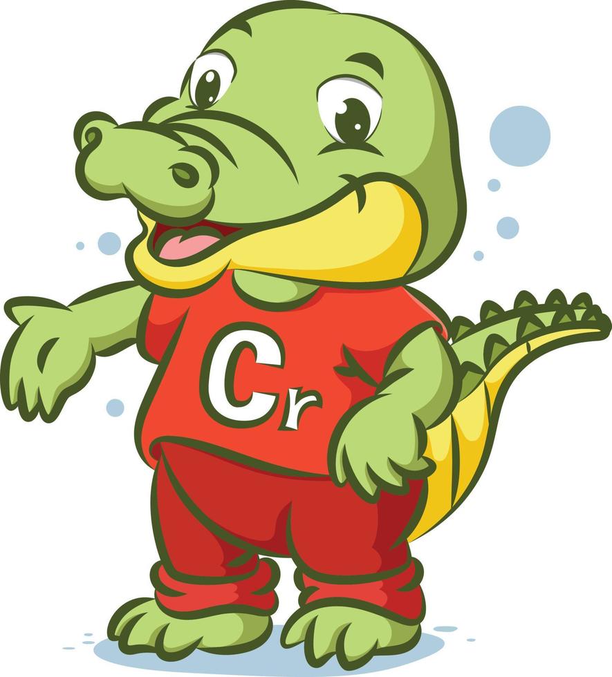 The crocodile with the red shirt with the alphabet C vector