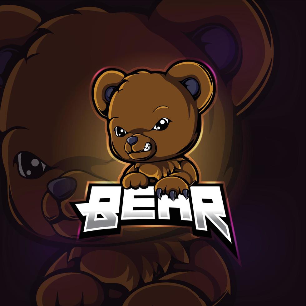 diseño de logotipo de oso mascota esport vector