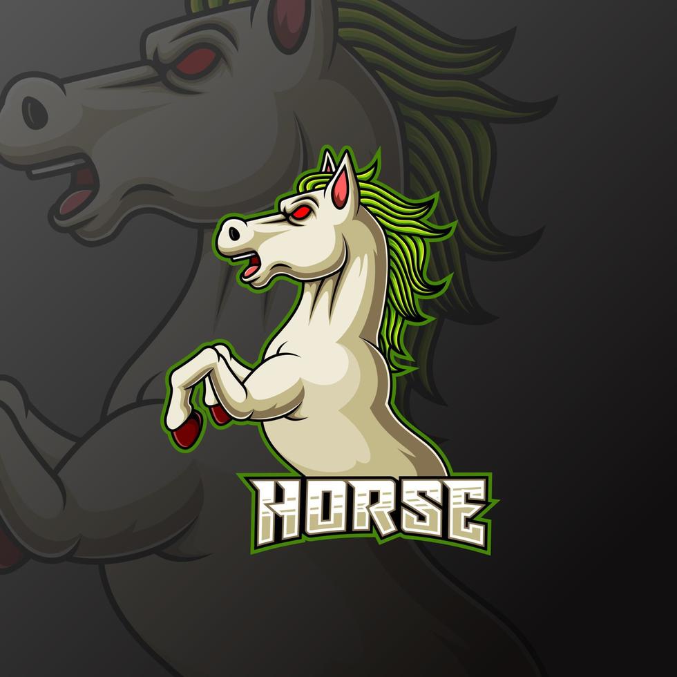 Horse mascot e sport logo design vector