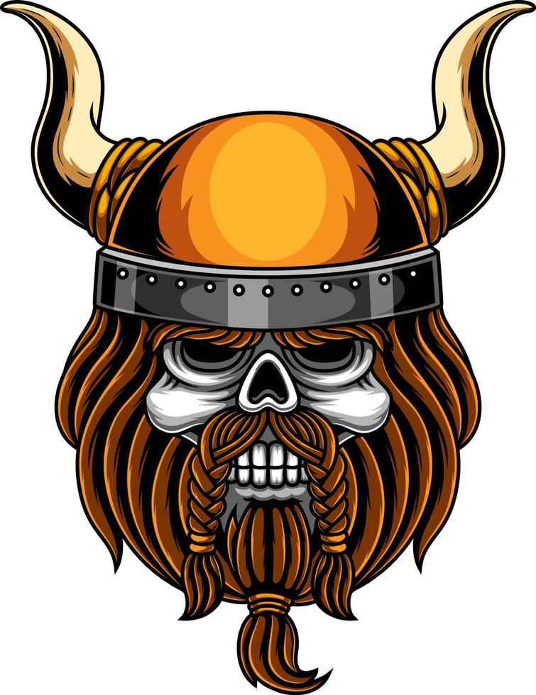 mascota del cráneo vikingo vector