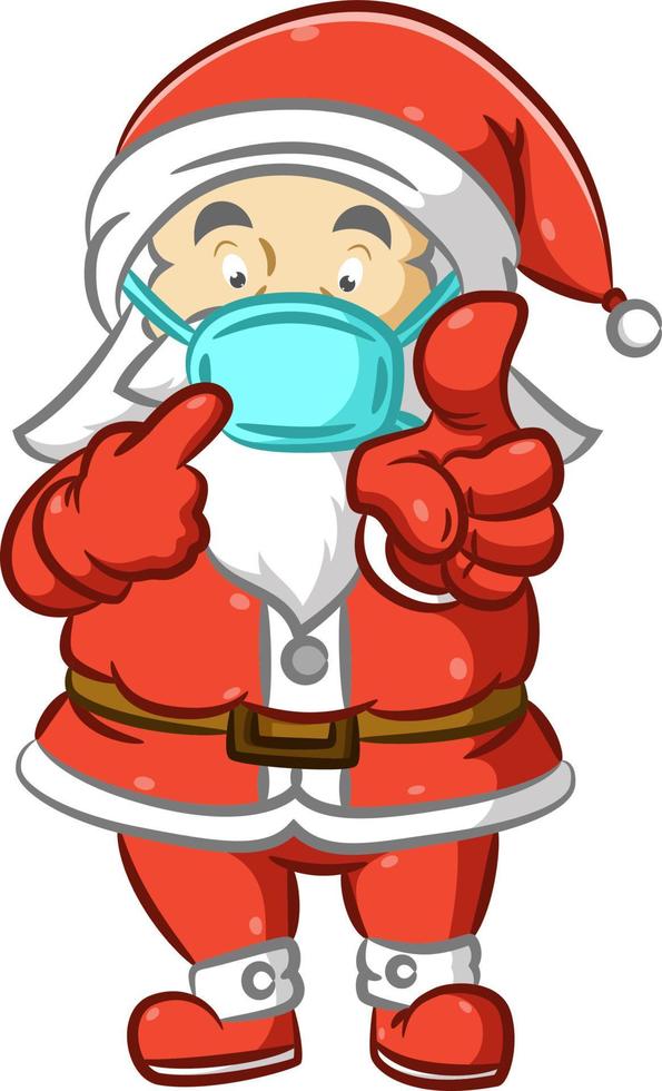 The Santa Claus remembering to using the mask for celebrate the Christmas vector
