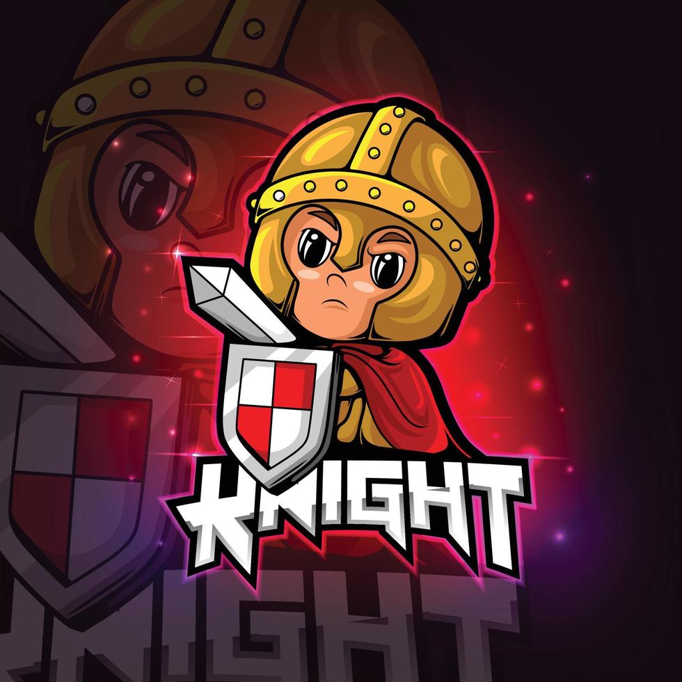 Knight mascot esport logo design vector