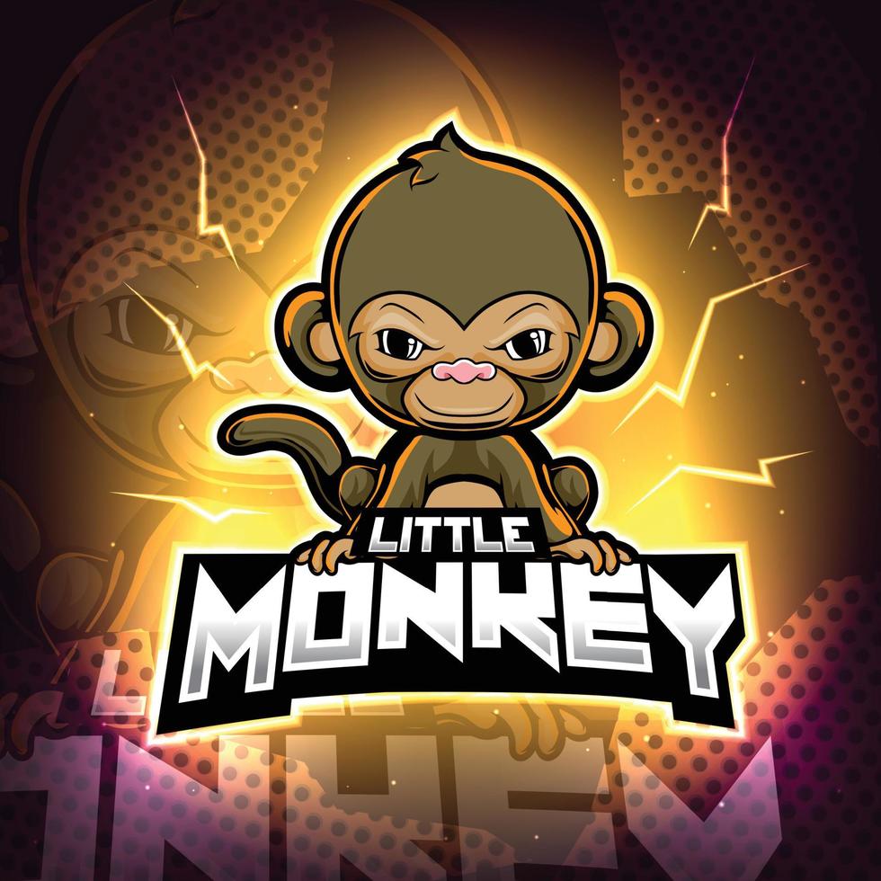 Monkey mascot esport logo design vector