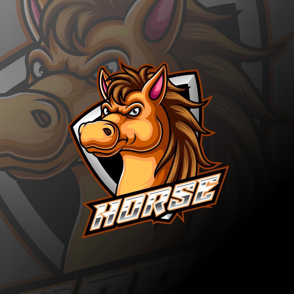 Horse head e sport logo vector