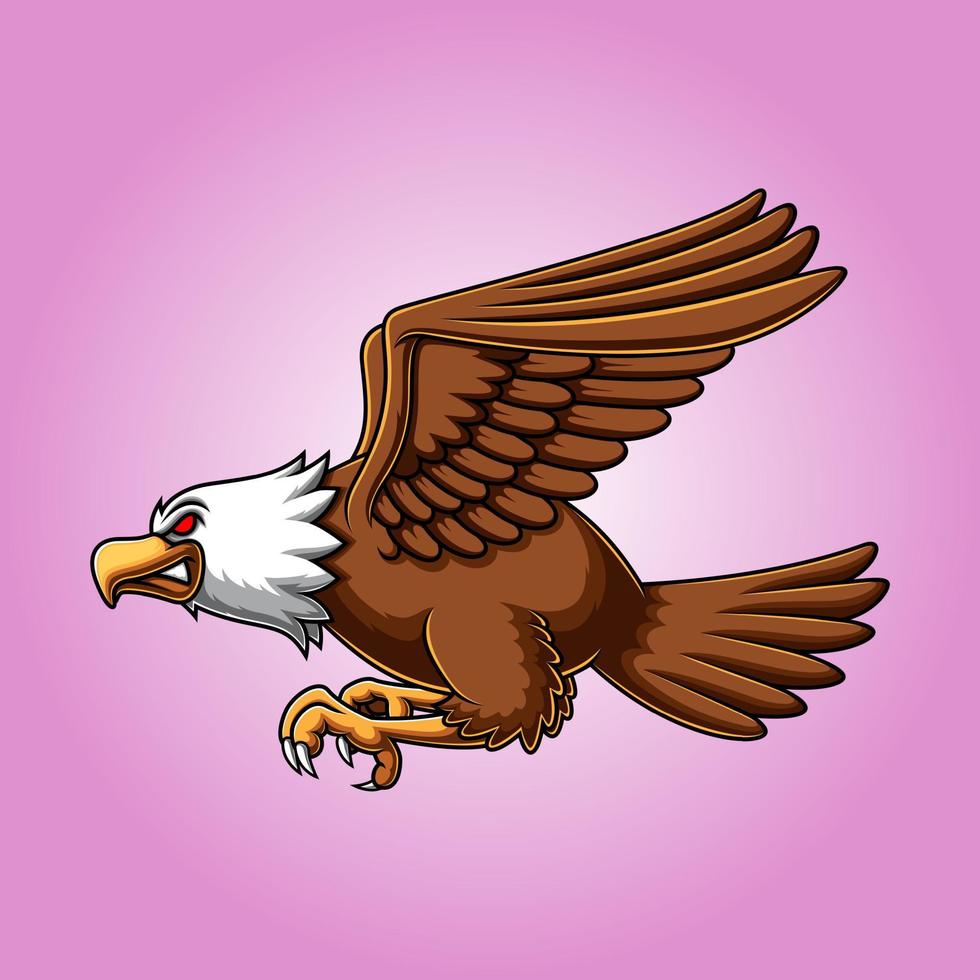 Eagle mascot spread the wings vector