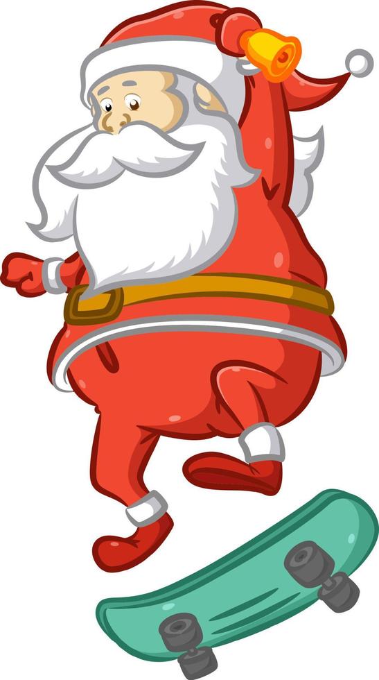 santa claus jugando patineta vector